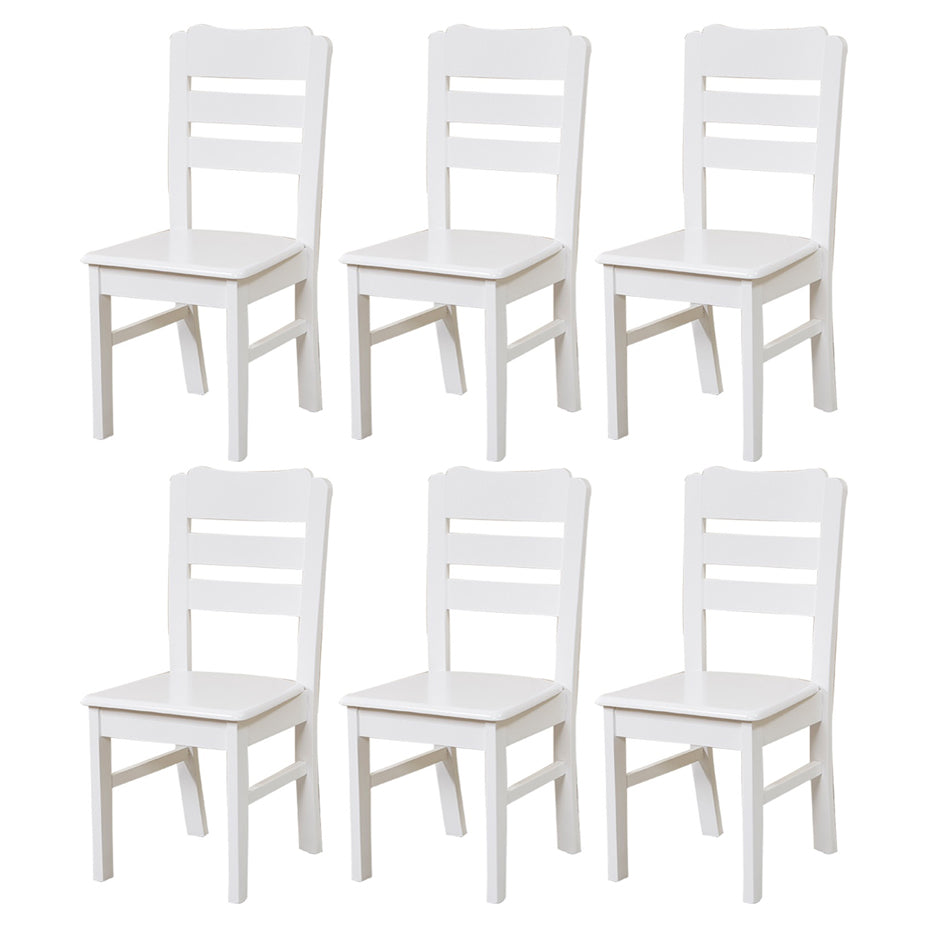 Traditional Dining Room Chair Wood Dining Side Chair with 4 Legs for Home Use White Ladder Back 6 Piece Set Clearhalo ' kitchen&dining_furn' 'Dining Chairs' 'Dining Tables & Seating' 'dining_chair' 'furn' 'furn_dining_chair' 'Furniture' 'furniture_dining_chair' 'Kitchen & Dining Furniture' 'kitchen' 3541553