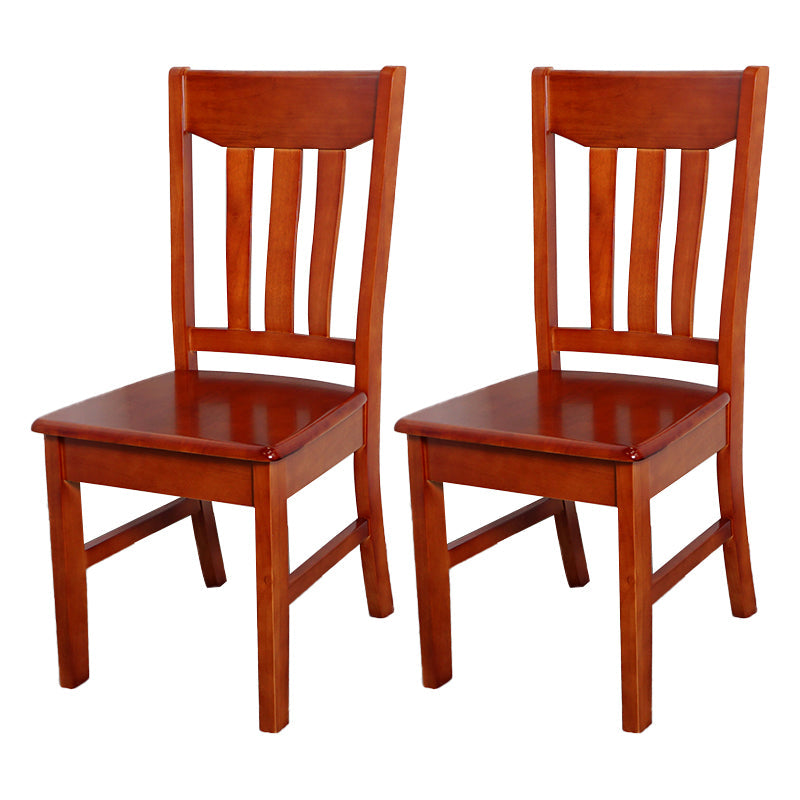 Traditional Dining Room Chair Wood Dining Side Chair with 4 Legs for Home Use Rose Red Slat Back 2 Piece Set Clearhalo ' kitchen&dining_furn' 'Dining Chairs' 'Dining Tables & Seating' 'dining_chair' 'furn' 'furn_dining_chair' 'Furniture' 'furniture_dining_chair' 'Kitchen & Dining Furniture' 'kitchen' 3541555