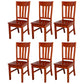 Traditional Dining Room Chair Wood Dining Side Chair with 4 Legs for Home Use Rose Red Slat Back 6 Piece Set Clearhalo ' kitchen&dining_furn' 'Dining Chairs' 'Dining Tables & Seating' 'dining_chair' 'furn' 'furn_dining_chair' 'Furniture' 'furniture_dining_chair' 'Kitchen & Dining Furniture' 'kitchen' 3541559