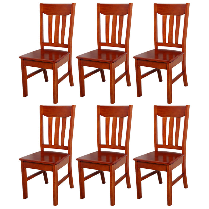 Traditional Dining Room Chair Wood Dining Side Chair with 4 Legs for Home Use Rose Red Slat Back 6 Piece Set Clearhalo ' kitchen&dining_furn' 'Dining Chairs' 'Dining Tables & Seating' 'dining_chair' 'furn' 'furn_dining_chair' 'Furniture' 'furniture_dining_chair' 'Kitchen & Dining Furniture' 'kitchen' 3541559