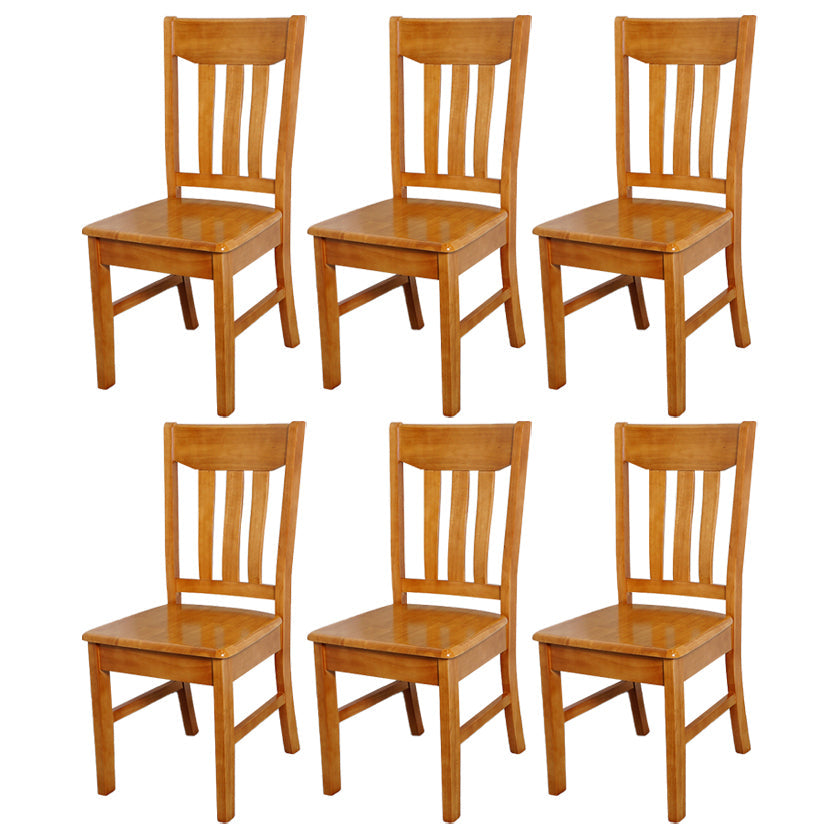 Traditional Dining Room Chair Wood Dining Side Chair with 4 Legs for Home Use Light Khaki Slat Back 6 Piece Set Clearhalo ' kitchen&dining_furn' 'Dining Chairs' 'Dining Tables & Seating' 'dining_chair' 'furn' 'furn_dining_chair' 'Furniture' 'furniture_dining_chair' 'Kitchen & Dining Furniture' 'kitchen' 3541567