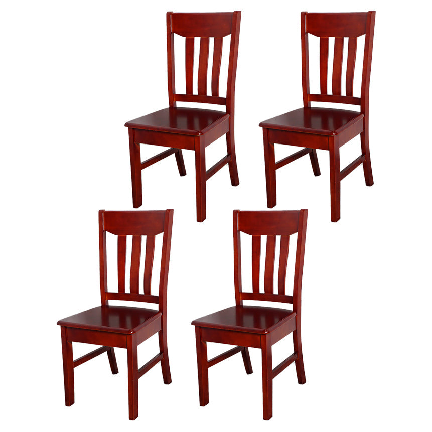 Traditional Dining Room Chair Wood Dining Side Chair with 4 Legs for Home Use Red Brown Slat Back 4 Piece Set Clearhalo ' kitchen&dining_furn' 'Dining Chairs' 'Dining Tables & Seating' 'dining_chair' 'furn' 'furn_dining_chair' 'Furniture' 'furniture_dining_chair' 'Kitchen & Dining Furniture' 'kitchen' 3541578