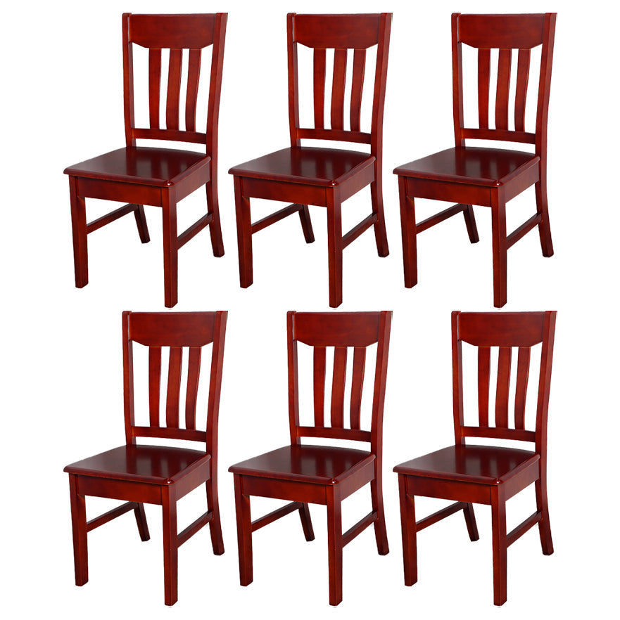 Traditional Dining Room Chair Wood Dining Side Chair with 4 Legs for Home Use Red Brown Slat Back 6 Piece Set Clearhalo ' kitchen&dining_furn' 'Dining Chairs' 'Dining Tables & Seating' 'dining_chair' 'furn' 'furn_dining_chair' 'Furniture' 'furniture_dining_chair' 'Kitchen & Dining Furniture' 'kitchen' 3541579