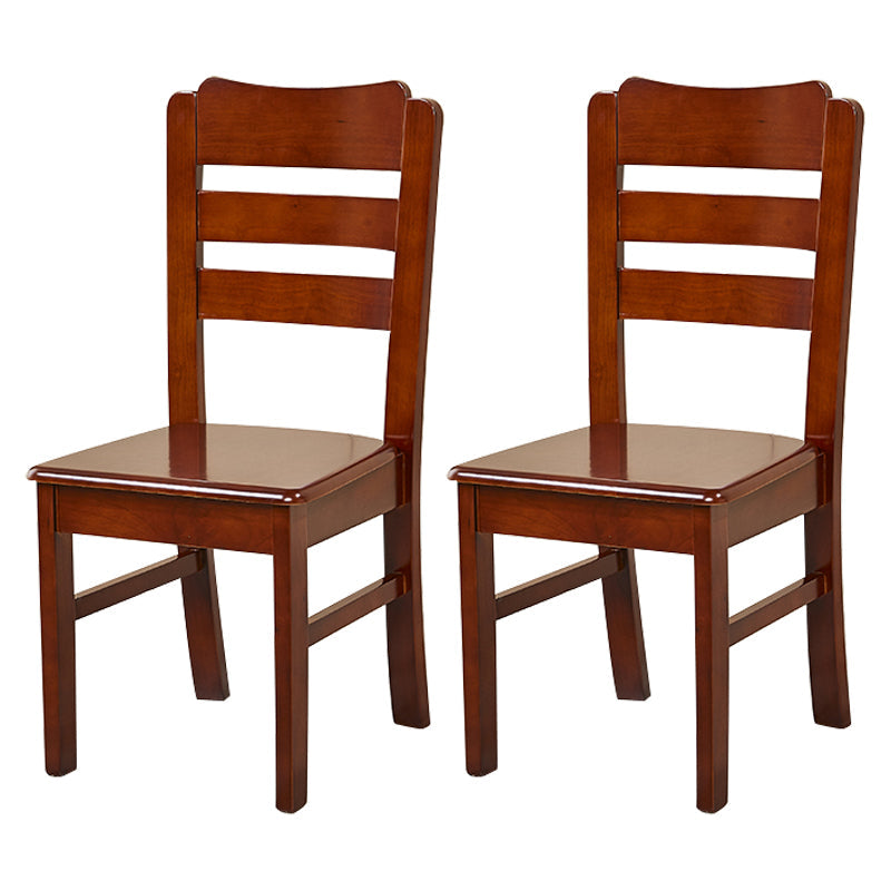 Traditional Dining Room Chair Wood Dining Side Chair with 4 Legs for Home Use Red Brown Ladder Back 2 Piece Set Clearhalo ' kitchen&dining_furn' 'Dining Chairs' 'Dining Tables & Seating' 'dining_chair' 'furn' 'furn_dining_chair' 'Furniture' 'furniture_dining_chair' 'Kitchen & Dining Furniture' 'kitchen' 3541580