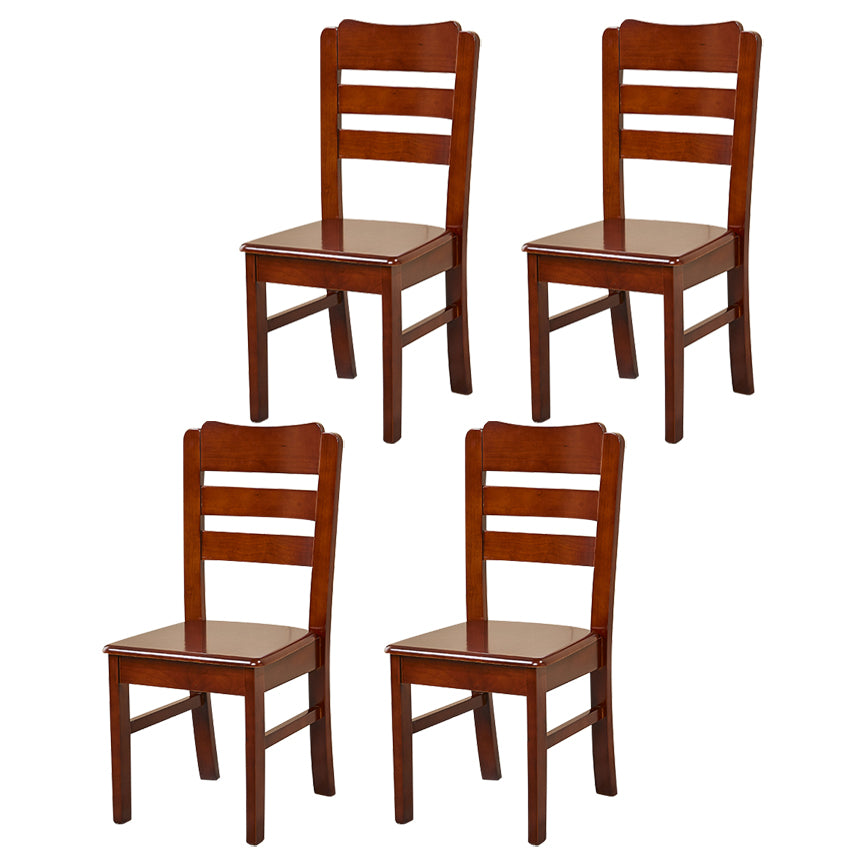 Traditional Dining Room Chair Wood Dining Side Chair with 4 Legs for Home Use Red Brown Ladder Back 4 Piece Set Clearhalo ' kitchen&dining_furn' 'Dining Chairs' 'Dining Tables & Seating' 'dining_chair' 'furn' 'furn_dining_chair' 'Furniture' 'furniture_dining_chair' 'Kitchen & Dining Furniture' 'kitchen' 3541581
