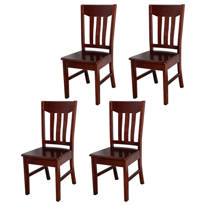Traditional Dining Room Chair Wood Dining Side Chair with 4 Legs for Home Use Walnut Slat Back 4 Piece Set Clearhalo ' kitchen&dining_furn' 'Dining Chairs' 'Dining Tables & Seating' 'dining_chair' 'furn' 'furn_dining_chair' 'Furniture' 'furniture_dining_chair' 'Kitchen & Dining Furniture' 'kitchen' 3541584