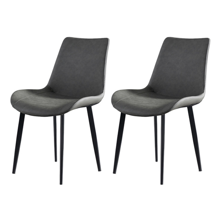 Metal Scandinavian Armless Dining Chairs Parsons Chair Dining Room Home Side Chair Grey 2 Piece Set Clearhalo ' kitchen&dining_furn' 'Dining Chairs' 'Dining Tables & Seating' 'dining_chair' 'furn' 'furn_dining_chair' 'Furniture' 'furniture_dining_chair' 'Kitchen & Dining Furniture' 'kitchen' 3541590