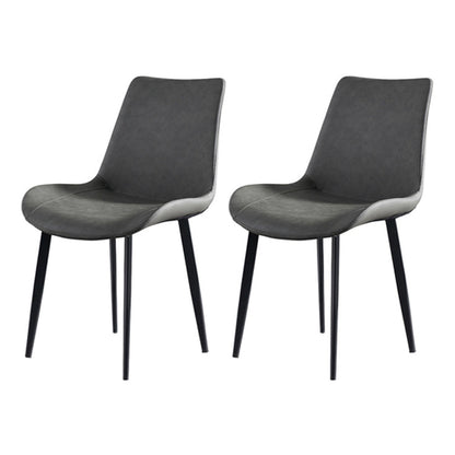Metal Scandinavian Armless Dining Chairs Parsons Chair Dining Room Home Side Chair Grey 2 Piece Set Clearhalo ' kitchen&dining_furn' 'Dining Chairs' 'Dining Tables & Seating' 'dining_chair' 'furn' 'furn_dining_chair' 'Furniture' 'furniture_dining_chair' 'Kitchen & Dining Furniture' 'kitchen' 3541590