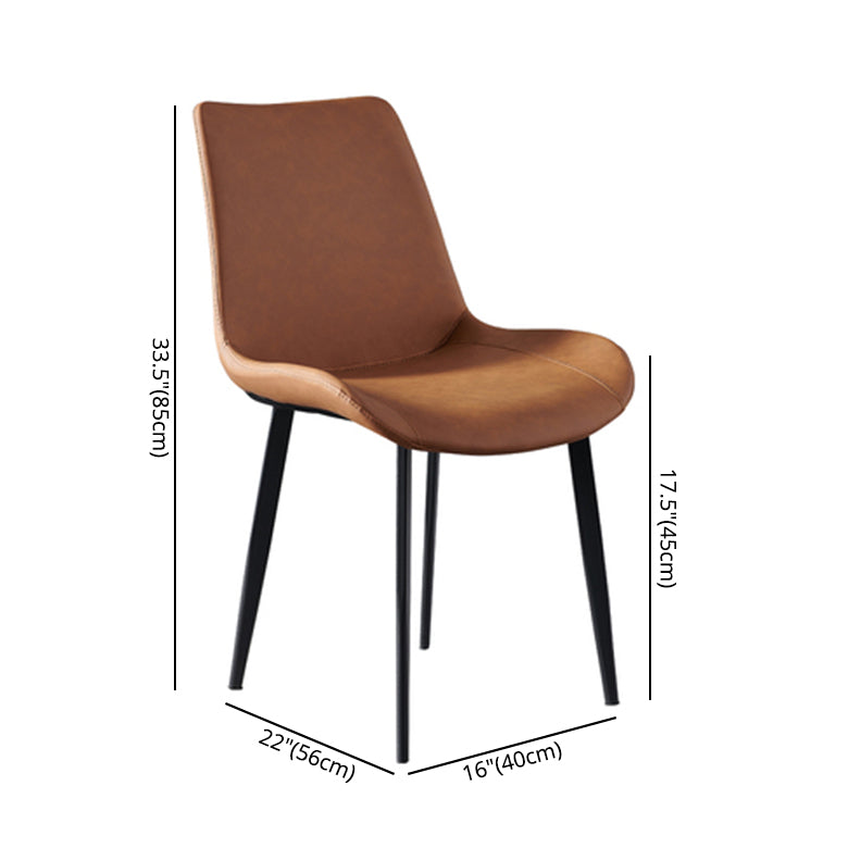 Metal Scandinavian Armless Dining Chairs Parsons Chair Dining Room Home Side Chair Clearhalo ' kitchen&dining_furn' 'Dining Chairs' 'Dining Tables & Seating' 'dining_chair' 'furn' 'furn_dining_chair' 'Furniture' 'furniture_dining_chair' 'Kitchen & Dining Furniture' 'kitchen' 3541607