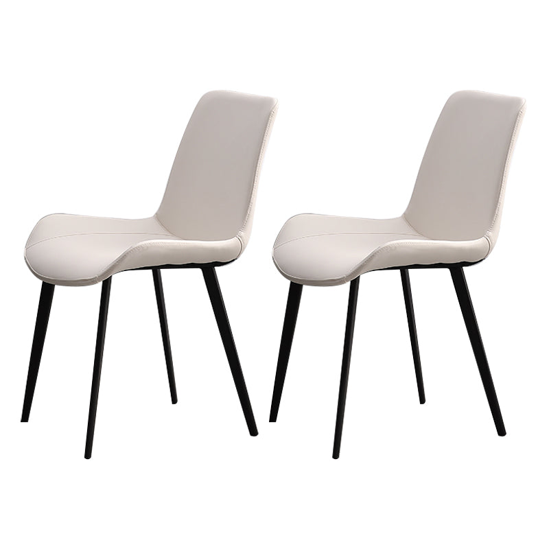 Metal Scandinavian Armless Dining Chairs Parsons Chair Dining Room Home Side Chair White 2 Piece Set Clearhalo ' kitchen&dining_furn' 'Dining Chairs' 'Dining Tables & Seating' 'dining_chair' 'furn' 'furn_dining_chair' 'Furniture' 'furniture_dining_chair' 'Kitchen & Dining Furniture' 'kitchen' 3541608
