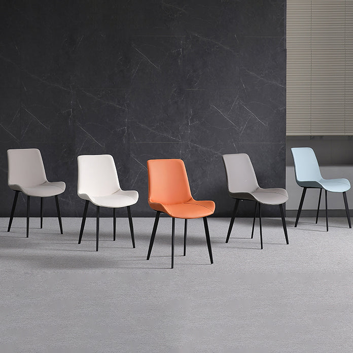 Metal Scandinavian Armless Dining Chairs Parsons Chair Dining Room Home Side Chair Clearhalo ' kitchen&dining_furn' 'Dining Chairs' 'Dining Tables & Seating' 'dining_chair' 'furn' 'furn_dining_chair' 'Furniture' 'furniture_dining_chair' 'Kitchen & Dining Furniture' 'kitchen' 3541617