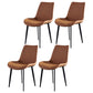 Metal Scandinavian Armless Dining Chairs Parsons Chair Dining Room Home Side Chair Brown 4 Piece Set Clearhalo ' kitchen&dining_furn' 'Dining Chairs' 'Dining Tables & Seating' 'dining_chair' 'furn' 'furn_dining_chair' 'Furniture' 'furniture_dining_chair' 'Kitchen & Dining Furniture' 'kitchen' 3541620