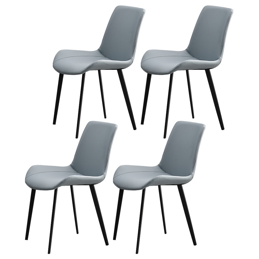 Metal Scandinavian Armless Dining Chairs Parsons Chair Dining Room Home Side Chair Light Blue 4 Piece Set Clearhalo ' kitchen&dining_furn' 'Dining Chairs' 'Dining Tables & Seating' 'dining_chair' 'furn' 'furn_dining_chair' 'Furniture' 'furniture_dining_chair' 'Kitchen & Dining Furniture' 'kitchen' 3541623