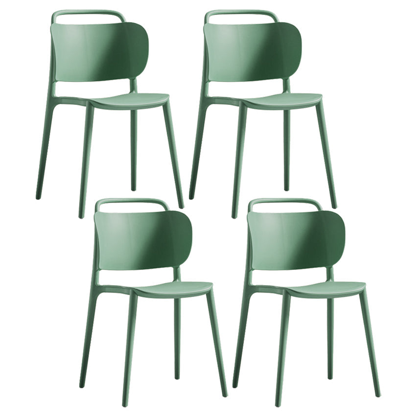 Nordic Style Plastic Dining Chair Open Back Dining Side Chair for Home Use Green 4 Piece Set Clearhalo ' kitchen&dining_furn' 'Dining Chairs' 'Dining Tables & Seating' 'dining_chair' 'furn' 'furn_dining_chair' 'Furniture' 'furniture_dining_chair' 'Kitchen & Dining Furniture' 'kitchen' 3541637