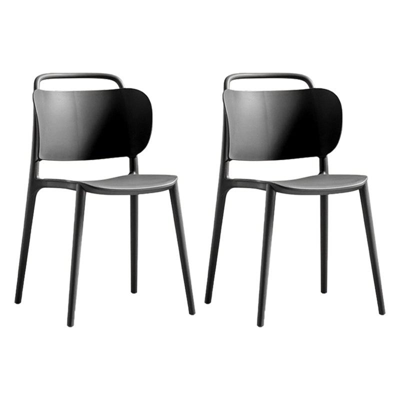 Nordic Style Plastic Dining Chair Open Back Dining Side Chair for Home Use Black-Gray 2 Piece Set Clearhalo ' kitchen&dining_furn' 'Dining Chairs' 'Dining Tables & Seating' 'dining_chair' 'furn' 'furn_dining_chair' 'Furniture' 'furniture_dining_chair' 'Kitchen & Dining Furniture' 'kitchen' 3541641