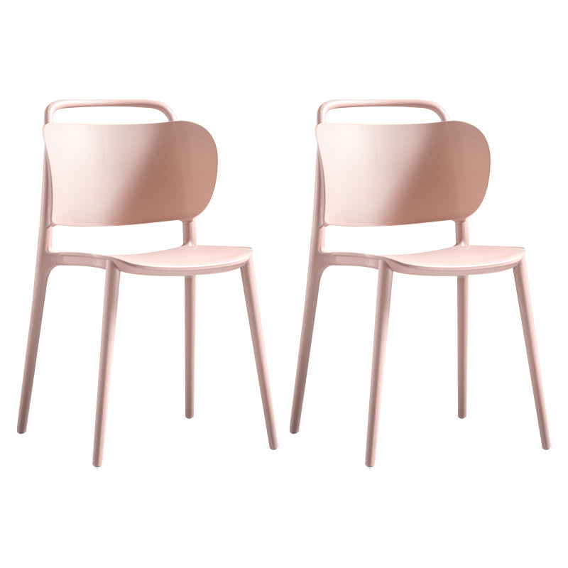 Nordic Style Plastic Dining Chair Open Back Dining Side Chair for Home Use Light Pink 2 Piece Set Clearhalo ' kitchen&dining_furn' 'Dining Chairs' 'Dining Tables & Seating' 'dining_chair' 'furn' 'furn_dining_chair' 'Furniture' 'furniture_dining_chair' 'Kitchen & Dining Furniture' 'kitchen' 3541648