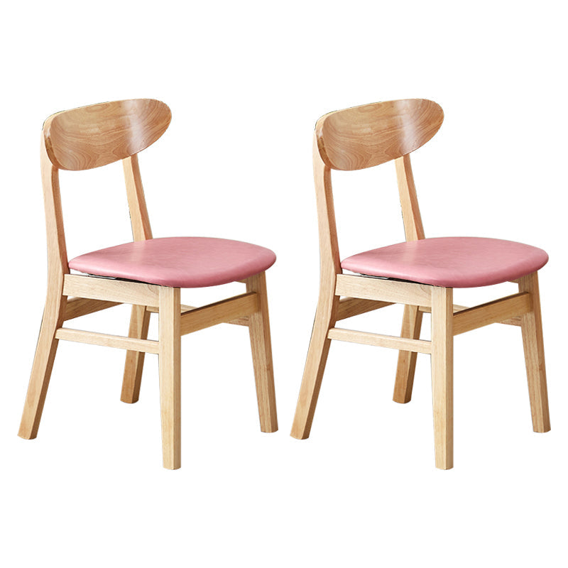 Wooden Modern Dining Side Chair with Cushion Open Back Dining Side Chair for Kitchen Pink 2 Piece Set Clearhalo ' kitchen&dining_furn' 'Dining Chairs' 'Dining Tables & Seating' 'dining_chair' 'furn' 'furn_dining_chair' 'Furniture' 'furniture_dining_chair' 'Kitchen & Dining Furniture' 'kitchen' 3541651