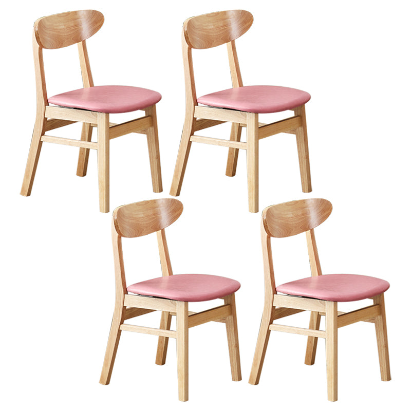 Wooden Modern Dining Side Chair with Cushion Open Back Dining Side Chair for Kitchen Pink 4 Piece Set Clearhalo ' kitchen&dining_furn' 'Dining Chairs' 'Dining Tables & Seating' 'dining_chair' 'furn' 'furn_dining_chair' 'Furniture' 'furniture_dining_chair' 'Kitchen & Dining Furniture' 'kitchen' 3541653
