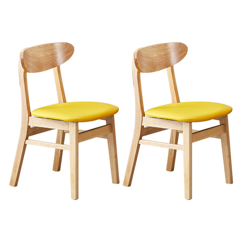 Wooden Modern Dining Side Chair with Cushion Open Back Dining Side Chair for Kitchen Yellow 2 Piece Set Clearhalo ' kitchen&dining_furn' 'Dining Chairs' 'Dining Tables & Seating' 'dining_chair' 'furn' 'furn_dining_chair' 'Furniture' 'furniture_dining_chair' 'Kitchen & Dining Furniture' 'kitchen' 3541656