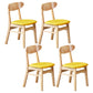 Wooden Modern Dining Side Chair with Cushion Open Back Dining Side Chair for Kitchen Yellow 4 Piece Set Clearhalo ' kitchen&dining_furn' 'Dining Chairs' 'Dining Tables & Seating' 'dining_chair' 'furn' 'furn_dining_chair' 'Furniture' 'furniture_dining_chair' 'Kitchen & Dining Furniture' 'kitchen' 3541658