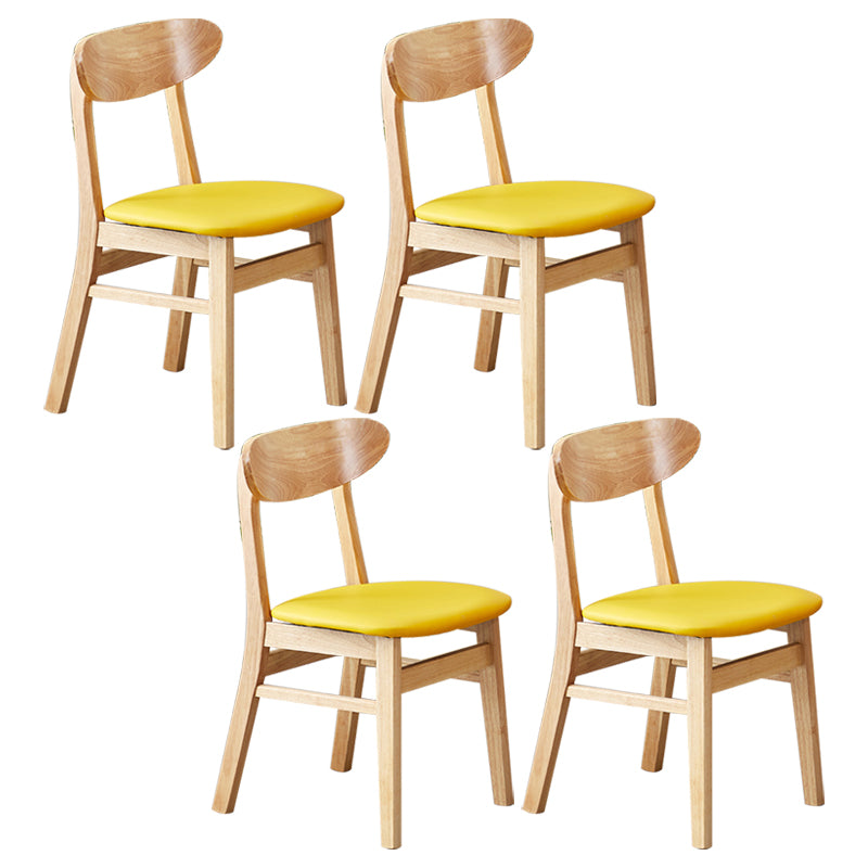 Wooden Modern Dining Side Chair with Cushion Open Back Dining Side Chair for Kitchen Yellow 4 Piece Set Clearhalo ' kitchen&dining_furn' 'Dining Chairs' 'Dining Tables & Seating' 'dining_chair' 'furn' 'furn_dining_chair' 'Furniture' 'furniture_dining_chair' 'Kitchen & Dining Furniture' 'kitchen' 3541658