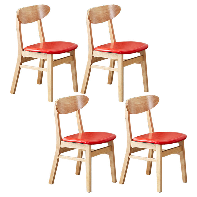 Wooden Modern Dining Side Chair with Cushion Open Back Dining Side Chair for Kitchen Red 4 Piece Set Clearhalo ' kitchen&dining_furn' 'Dining Chairs' 'Dining Tables & Seating' 'dining_chair' 'furn' 'furn_dining_chair' 'Furniture' 'furniture_dining_chair' 'Kitchen & Dining Furniture' 'kitchen' 3541664