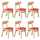 Wooden Modern Dining Side Chair with Cushion Open Back Dining Side Chair for Kitchen Red 6 Piece Set Clearhalo ' kitchen&dining_furn' 'Dining Chairs' 'Dining Tables & Seating' 'dining_chair' 'furn' 'furn_dining_chair' 'Furniture' 'furniture_dining_chair' 'Kitchen & Dining Furniture' 'kitchen' 3541667