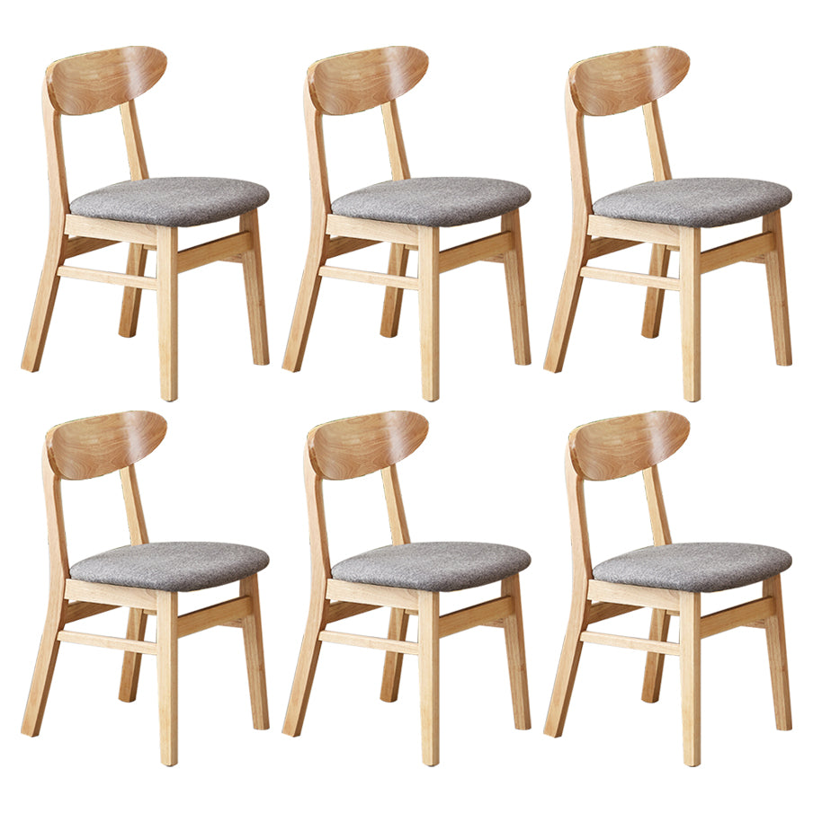Wooden Modern Dining Side Chair with Cushion Open Back Dining Side Chair for Kitchen Grey 6 Piece Set Clearhalo ' kitchen&dining_furn' 'Dining Chairs' 'Dining Tables & Seating' 'dining_chair' 'furn' 'furn_dining_chair' 'Furniture' 'furniture_dining_chair' 'Kitchen & Dining Furniture' 'kitchen' 3541678