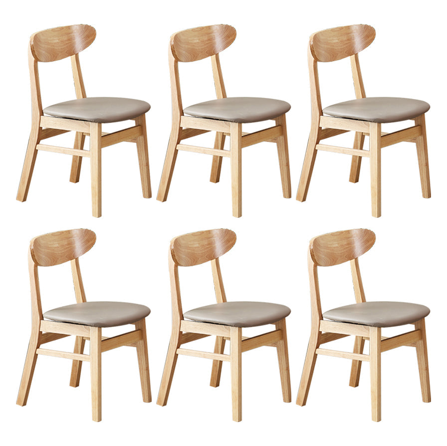Wooden Modern Dining Side Chair with Cushion Open Back Dining Side Chair for Kitchen Light Gray 6 Piece Set Clearhalo ' kitchen&dining_furn' 'Dining Chairs' 'Dining Tables & Seating' 'dining_chair' 'furn' 'furn_dining_chair' 'Furniture' 'furniture_dining_chair' 'Kitchen & Dining Furniture' 'kitchen' 3541682