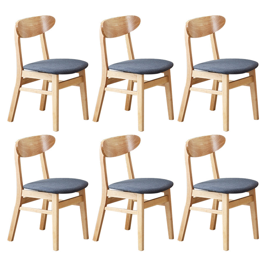 Wooden Modern Dining Side Chair with Cushion Open Back Dining Side Chair for Kitchen Blue 6 Piece Set Clearhalo ' kitchen&dining_furn' 'Dining Chairs' 'Dining Tables & Seating' 'dining_chair' 'furn' 'furn_dining_chair' 'Furniture' 'furniture_dining_chair' 'Kitchen & Dining Furniture' 'kitchen' 3541691