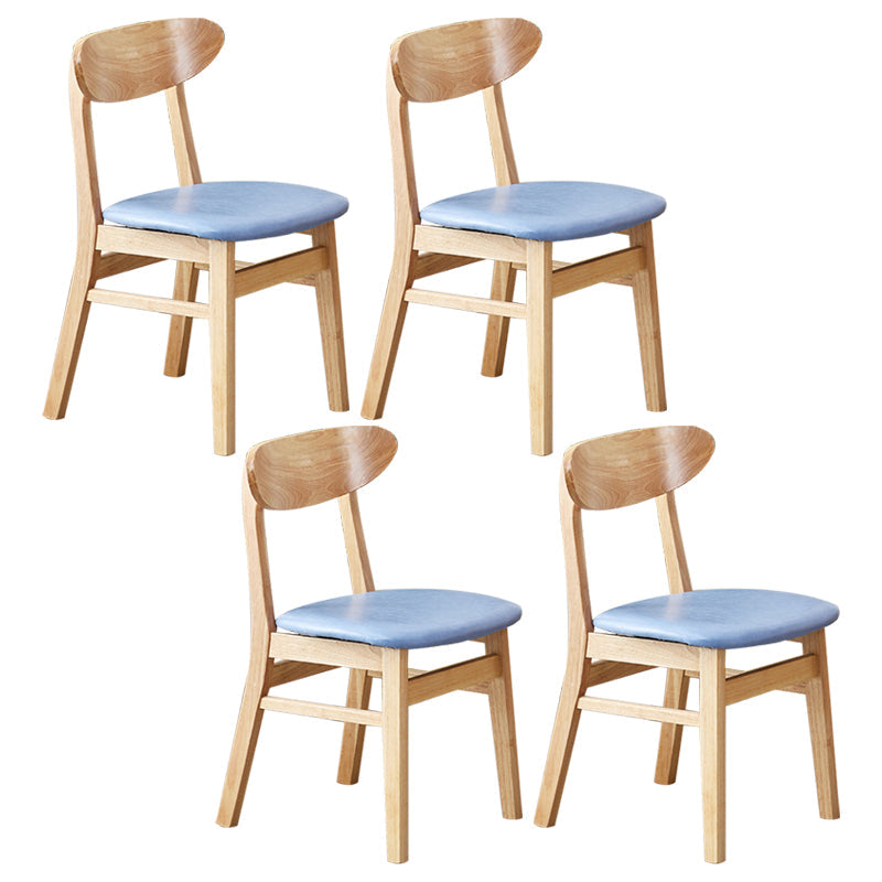 Wooden Modern Dining Side Chair with Cushion Open Back Dining Side Chair for Kitchen Sky Blue 4 Piece Set Clearhalo ' kitchen&dining_furn' 'Dining Chairs' 'Dining Tables & Seating' 'dining_chair' 'furn' 'furn_dining_chair' 'Furniture' 'furniture_dining_chair' 'Kitchen & Dining Furniture' 'kitchen' 3541693