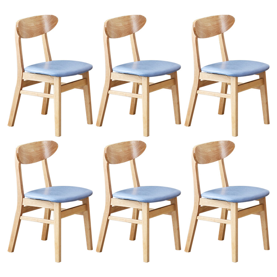 Wooden Modern Dining Side Chair with Cushion Open Back Dining Side Chair for Kitchen Sky Blue 6 Piece Set Clearhalo ' kitchen&dining_furn' 'Dining Chairs' 'Dining Tables & Seating' 'dining_chair' 'furn' 'furn_dining_chair' 'Furniture' 'furniture_dining_chair' 'Kitchen & Dining Furniture' 'kitchen' 3541694