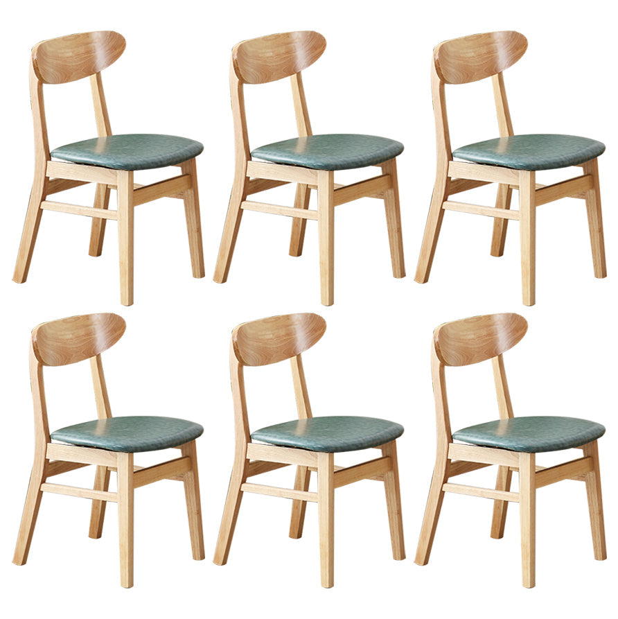 Wooden Modern Dining Side Chair with Cushion Open Back Dining Side Chair for Kitchen Green 6 Piece Set Clearhalo ' kitchen&dining_furn' 'Dining Chairs' 'Dining Tables & Seating' 'dining_chair' 'furn' 'furn_dining_chair' 'Furniture' 'furniture_dining_chair' 'Kitchen & Dining Furniture' 'kitchen' 3541697