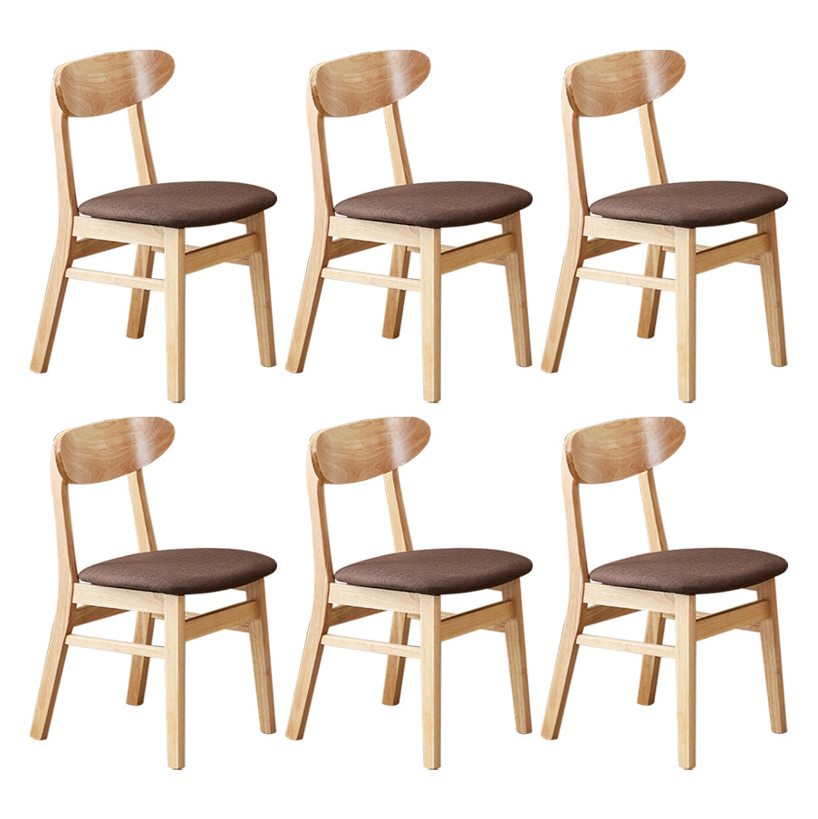 Wooden Modern Dining Side Chair with Cushion Open Back Dining Side Chair for Kitchen Dark Coffee 6 Piece Set Clearhalo ' kitchen&dining_furn' 'Dining Chairs' 'Dining Tables & Seating' 'dining_chair' 'furn' 'furn_dining_chair' 'Furniture' 'furniture_dining_chair' 'Kitchen & Dining Furniture' 'kitchen' 3541703