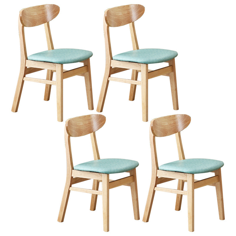 Wooden Modern Dining Side Chair with Cushion Open Back Dining Side Chair for Kitchen Lake Blue 4 Piece Set Clearhalo ' kitchen&dining_furn' 'Dining Chairs' 'Dining Tables & Seating' 'dining_chair' 'furn' 'furn_dining_chair' 'Furniture' 'furniture_dining_chair' 'Kitchen & Dining Furniture' 'kitchen' 3541705