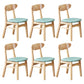 Wooden Modern Dining Side Chair with Cushion Open Back Dining Side Chair for Kitchen Lake Blue 6 Piece Set Clearhalo ' kitchen&dining_furn' 'Dining Chairs' 'Dining Tables & Seating' 'dining_chair' 'furn' 'furn_dining_chair' 'Furniture' 'furniture_dining_chair' 'Kitchen & Dining Furniture' 'kitchen' 3541706