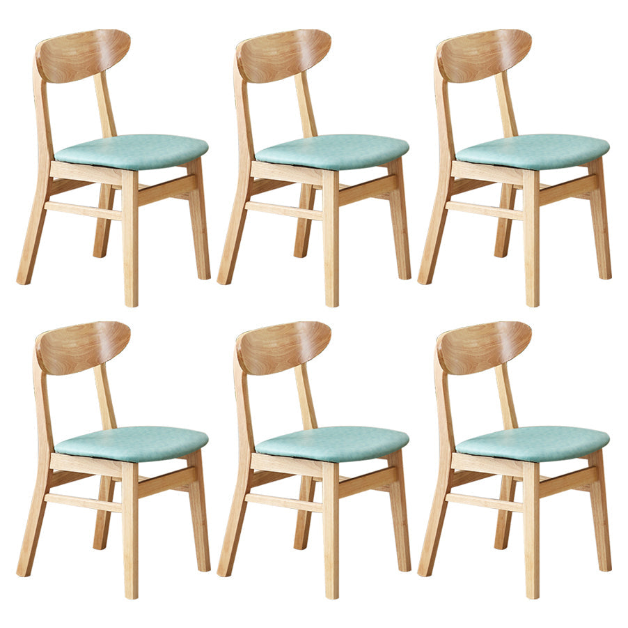 Wooden Modern Dining Side Chair with Cushion Open Back Dining Side Chair for Kitchen Lake Blue 6 Piece Set Clearhalo ' kitchen&dining_furn' 'Dining Chairs' 'Dining Tables & Seating' 'dining_chair' 'furn' 'furn_dining_chair' 'Furniture' 'furniture_dining_chair' 'Kitchen & Dining Furniture' 'kitchen' 3541706