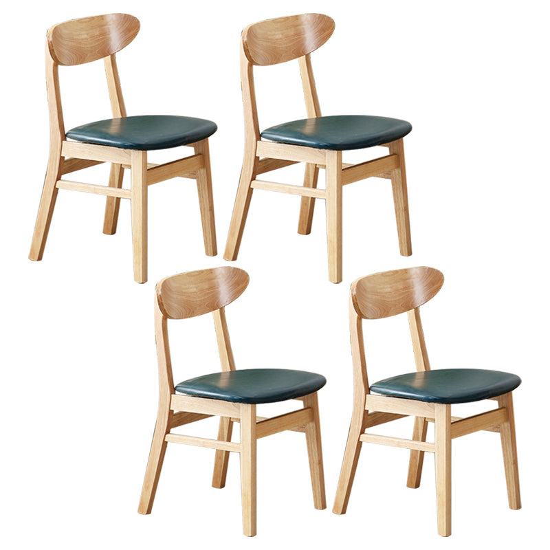 Wooden Modern Dining Side Chair with Cushion Open Back Dining Side Chair for Kitchen Peacock Green 4 Piece Set Clearhalo ' kitchen&dining_furn' 'Dining Chairs' 'Dining Tables & Seating' 'dining_chair' 'furn' 'furn_dining_chair' 'Furniture' 'furniture_dining_chair' 'Kitchen & Dining Furniture' 'kitchen' 3541714