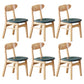 Wooden Modern Dining Side Chair with Cushion Open Back Dining Side Chair for Kitchen Peacock Green 6 Piece Set Clearhalo ' kitchen&dining_furn' 'Dining Chairs' 'Dining Tables & Seating' 'dining_chair' 'furn' 'furn_dining_chair' 'Furniture' 'furniture_dining_chair' 'Kitchen & Dining Furniture' 'kitchen' 3541715