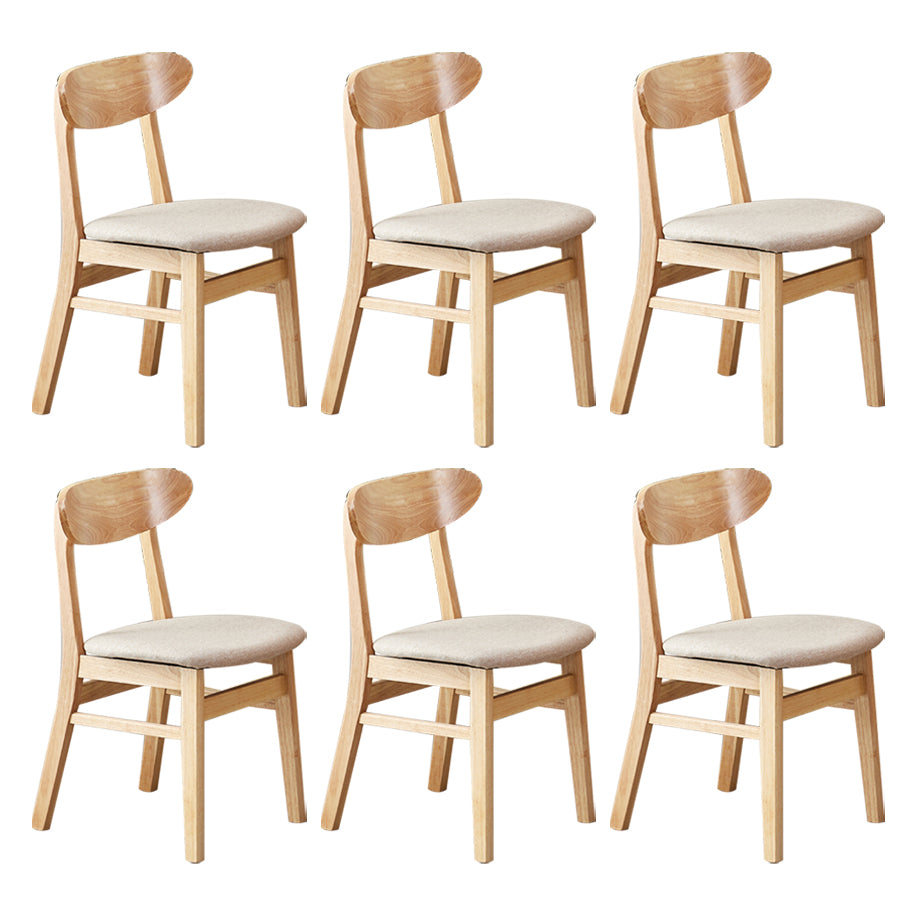 Wooden Modern Dining Side Chair with Cushion Open Back Dining Side Chair for Kitchen White-Gray 6 Piece Set Clearhalo ' kitchen&dining_furn' 'Dining Chairs' 'Dining Tables & Seating' 'dining_chair' 'furn' 'furn_dining_chair' 'Furniture' 'furniture_dining_chair' 'Kitchen & Dining Furniture' 'kitchen' 3541718