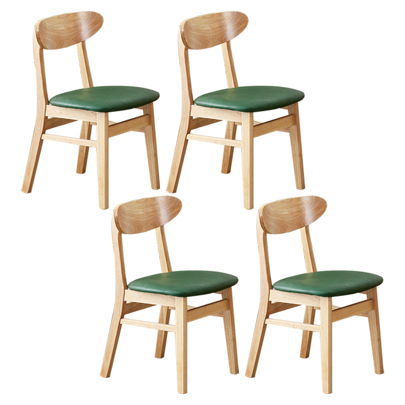Wooden Modern Dining Side Chair with Cushion Open Back Dining Side Chair for Kitchen Blackish Green 4 Piece Set Clearhalo ' kitchen&dining_furn' 'Dining Chairs' 'Dining Tables & Seating' 'dining_chair' 'furn' 'furn_dining_chair' 'Furniture' 'furniture_dining_chair' 'Kitchen & Dining Furniture' 'kitchen' 3541720