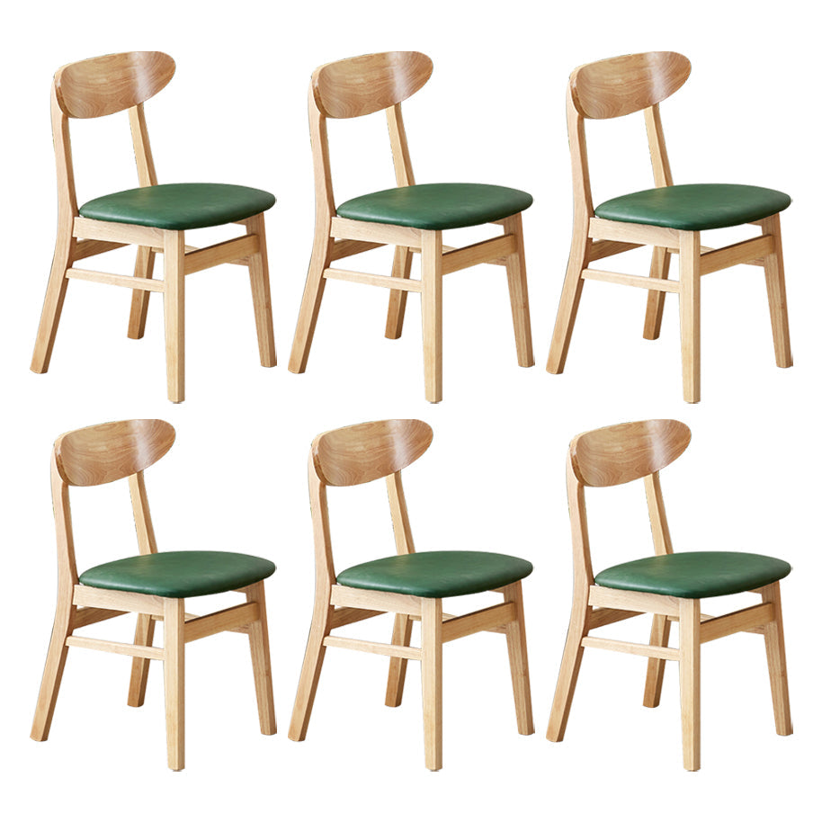 Wooden Modern Dining Side Chair with Cushion Open Back Dining Side Chair for Kitchen Blackish Green 6 Piece Set Clearhalo ' kitchen&dining_furn' 'Dining Chairs' 'Dining Tables & Seating' 'dining_chair' 'furn' 'furn_dining_chair' 'Furniture' 'furniture_dining_chair' 'Kitchen & Dining Furniture' 'kitchen' 3541721