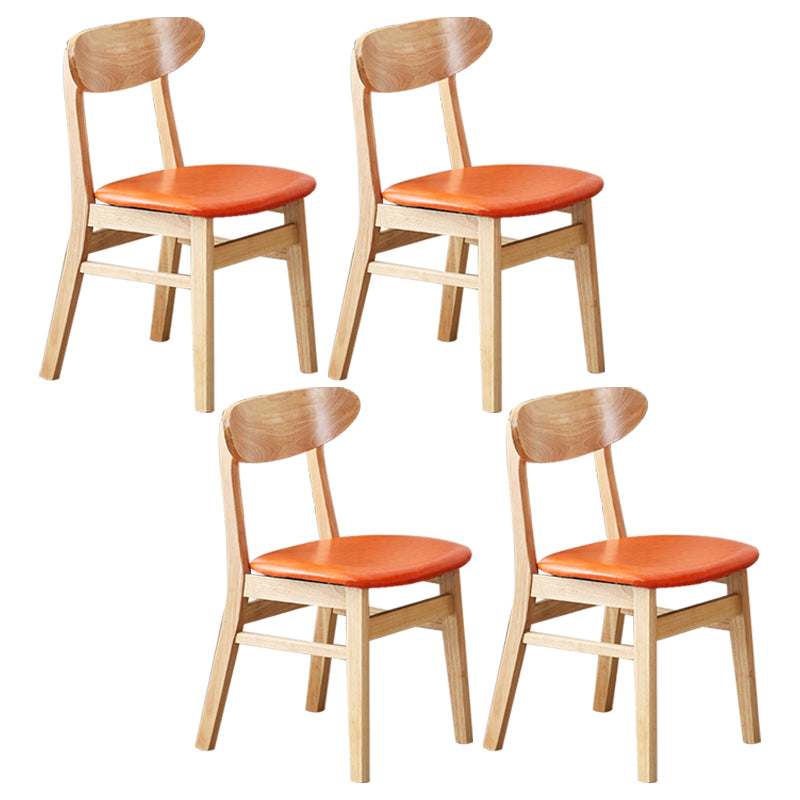 Wooden Modern Dining Side Chair with Cushion Open Back Dining Side Chair for Kitchen Orange 4 Piece Set Clearhalo ' kitchen&dining_furn' 'Dining Chairs' 'Dining Tables & Seating' 'dining_chair' 'furn' 'furn_dining_chair' 'Furniture' 'furniture_dining_chair' 'Kitchen & Dining Furniture' 'kitchen' 3541723