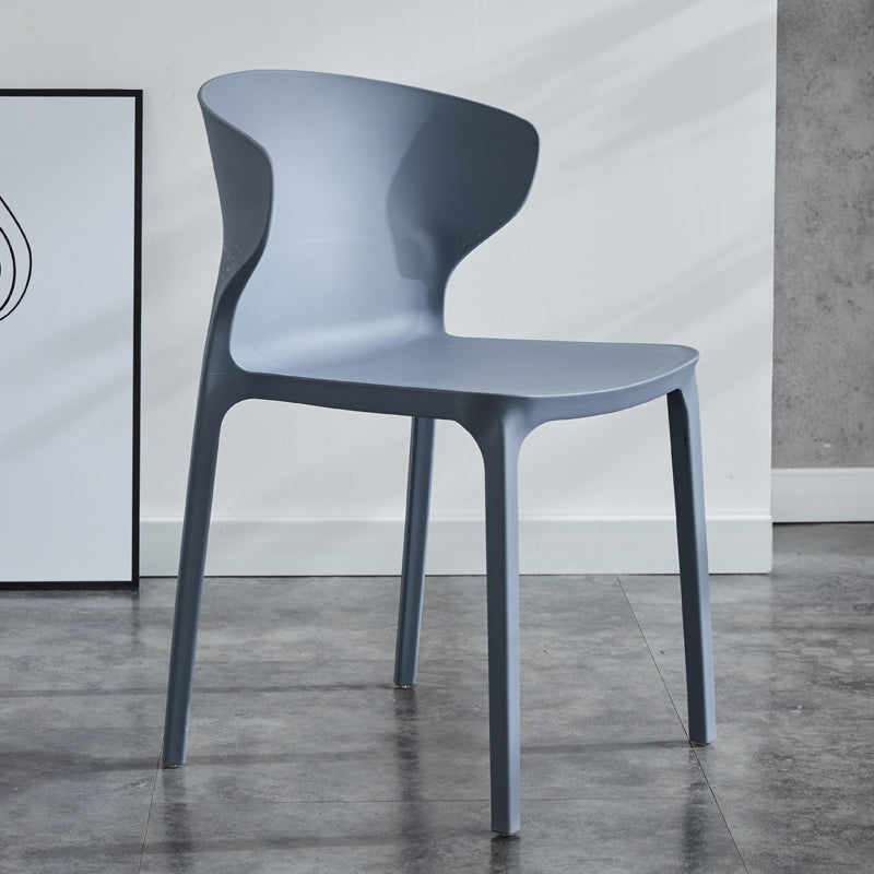 Home Contemporary Arm Chair Wingback Plastic Stackable Dining Room Chair Dark Gray 1 Piece Clearhalo ' kitchen&dining_furn' 'Dining Chairs' 'Dining Tables & Seating' 'dining_chair' 'furn' 'furn_dining_chair' 'Furniture' 'furniture_dining_chair' 'Kitchen & Dining Furniture' 'kitchen' 3541738