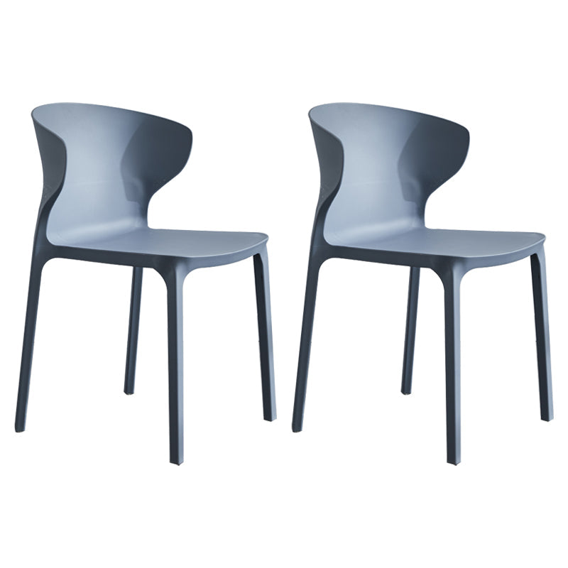 Home Contemporary Arm Chair Wingback Plastic Stackable Dining Room Chair Dark Gray 2 Piece Set Clearhalo ' kitchen&dining_furn' 'Dining Chairs' 'Dining Tables & Seating' 'dining_chair' 'furn' 'furn_dining_chair' 'Furniture' 'furniture_dining_chair' 'Kitchen & Dining Furniture' 'kitchen' 3541740