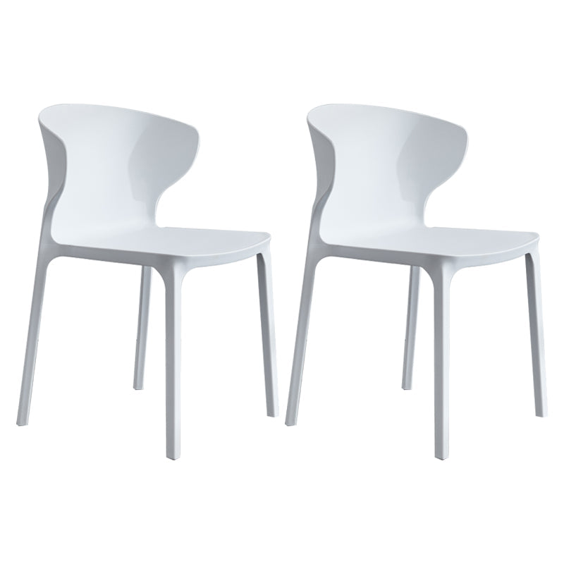 Home Contemporary Arm Chair Wingback Plastic Stackable Dining Room Chair White 2 Piece Set Clearhalo ' kitchen&dining_furn' 'Dining Chairs' 'Dining Tables & Seating' 'dining_chair' 'furn' 'furn_dining_chair' 'Furniture' 'furniture_dining_chair' 'Kitchen & Dining Furniture' 'kitchen' 3541746