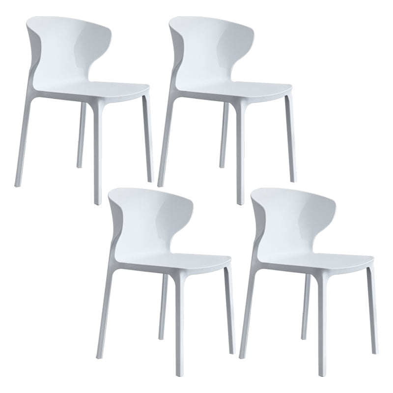 Home Contemporary Arm Chair Wingback Plastic Stackable Dining Room Chair White 4 Piece Set Clearhalo ' kitchen&dining_furn' 'Dining Chairs' 'Dining Tables & Seating' 'dining_chair' 'furn' 'furn_dining_chair' 'Furniture' 'furniture_dining_chair' 'Kitchen & Dining Furniture' 'kitchen' 3541747