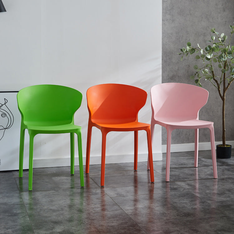 Home Contemporary Arm Chair Wingback Plastic Stackable Dining Room Chair Clearhalo ' kitchen&dining_furn' 'Dining Chairs' 'Dining Tables & Seating' 'dining_chair' 'furn' 'furn_dining_chair' 'Furniture' 'furniture_dining_chair' 'Kitchen & Dining Furniture' 'kitchen' 3541748