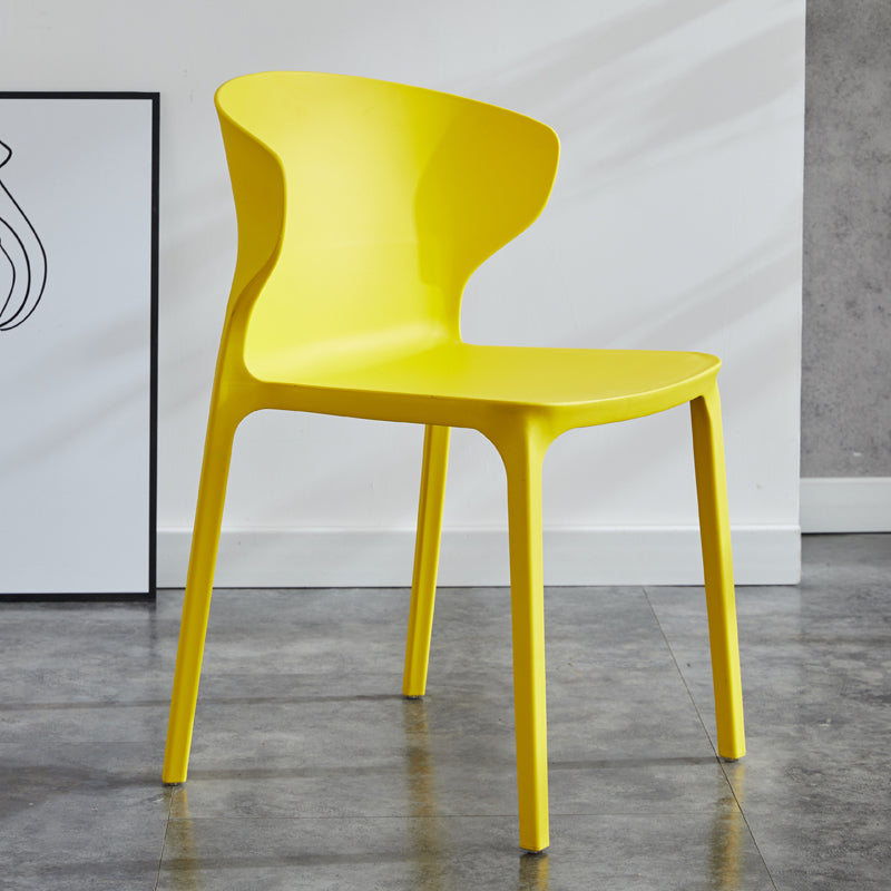 Home Contemporary Arm Chair Wingback Plastic Stackable Dining Room Chair Yellow 1 Piece Clearhalo ' kitchen&dining_furn' 'Dining Chairs' 'Dining Tables & Seating' 'dining_chair' 'furn' 'furn_dining_chair' 'Furniture' 'furniture_dining_chair' 'Kitchen & Dining Furniture' 'kitchen' 3541752