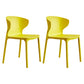 Home Contemporary Arm Chair Wingback Plastic Stackable Dining Room Chair Yellow 2 Piece Set Clearhalo ' kitchen&dining_furn' 'Dining Chairs' 'Dining Tables & Seating' 'dining_chair' 'furn' 'furn_dining_chair' 'Furniture' 'furniture_dining_chair' 'Kitchen & Dining Furniture' 'kitchen' 3541753